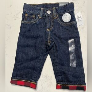 NWT GAP Toddler Boy Straight Leg Denim, Lined, 12-18 months, Dark wash